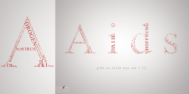 aids
         2008 ~ school

         a poster i made for art class. we had to create a poster dealing with the topic �society critisicm�. i wanted to show         people that aids not exists only at the 1th of december (world aids day).
         din a 2 at 150 dpi